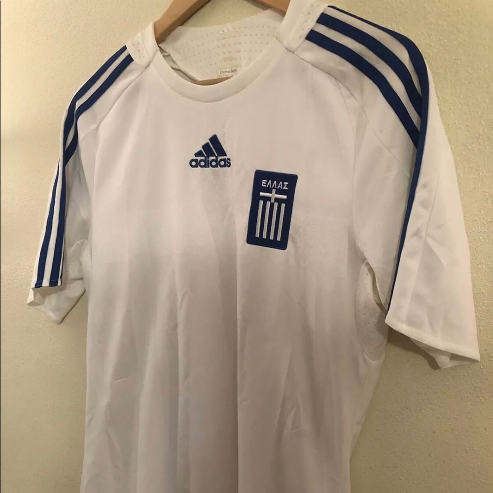 Greece White Adidas 07-09 Small Soccer Jersey